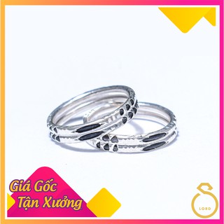 Nhẫn bạc lông voi nhân tạo may mắn - Kiểu nhẫn đôi