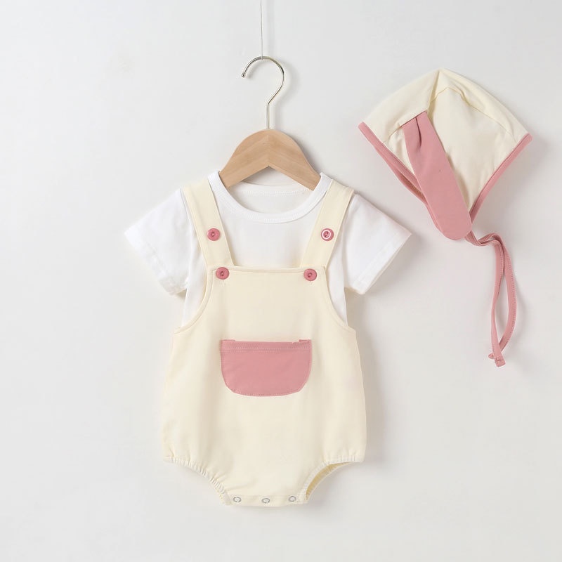 Bộ Áo Liền Quần Tay Ngắn Thời Trang Cho Bé Sơ Sinh 0422
