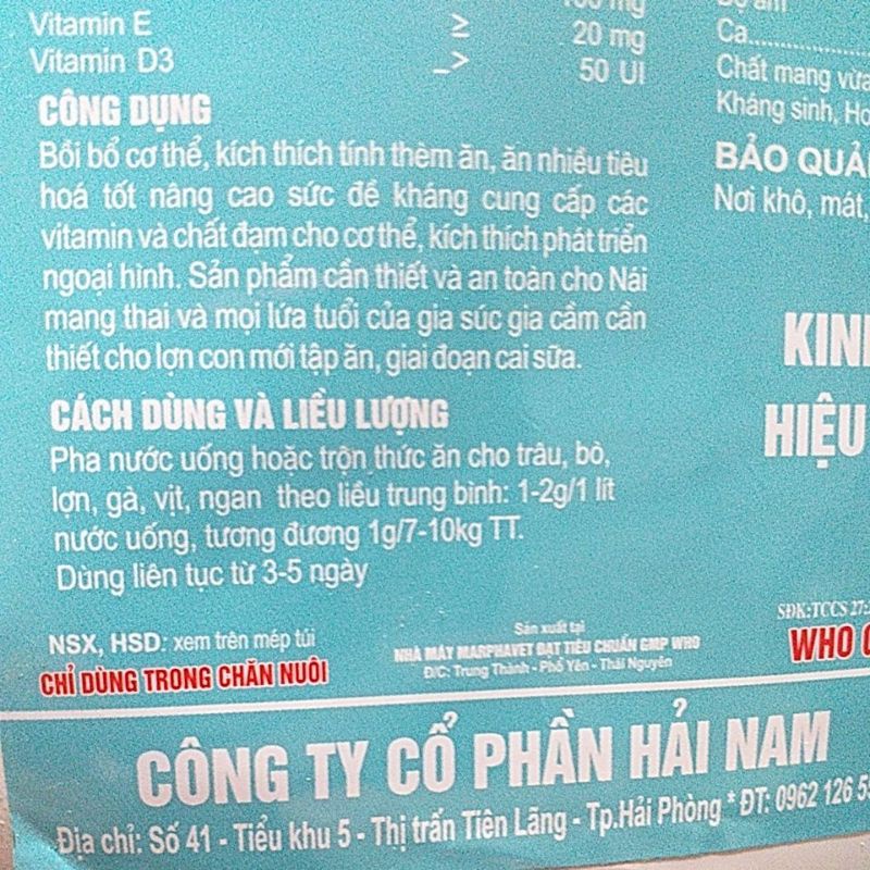 Men tiêu hóa cho gia súc gia cầm lợn gà vịt ngan trâu bò dê, thỏ, chó mèo