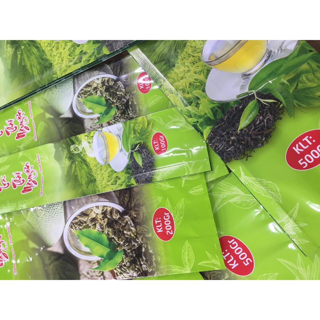 10 chiếc Túi đựng chè Thái Nguyên in hoa văn loại 100g, 200g, 500g ảnh thật