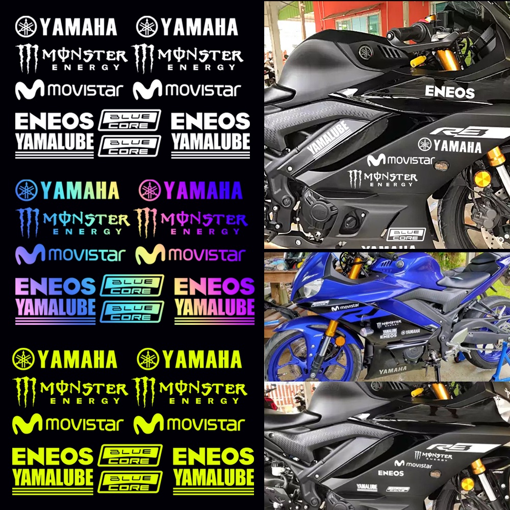 Sticker Vinyl Phản Quang Chống Thấm Nước Hình Quái Vật Trang Trí Kính Xe Hơi Yamaha