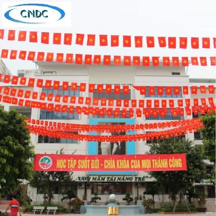 Dây cờ Việt Nam gồm 38 lá cờ dài khoảng 13m cổ vũ đội tuyển bóng đá Việt Nam (Dải cờ trang trí - cờ dây)