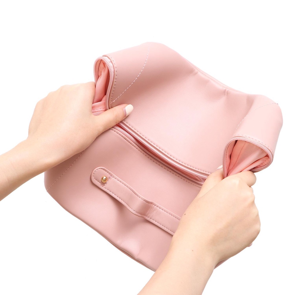 Ebinlands Túi Da PU Đựng Mỹ Phẩm Nhiều Ngăn Không Thấm Nước