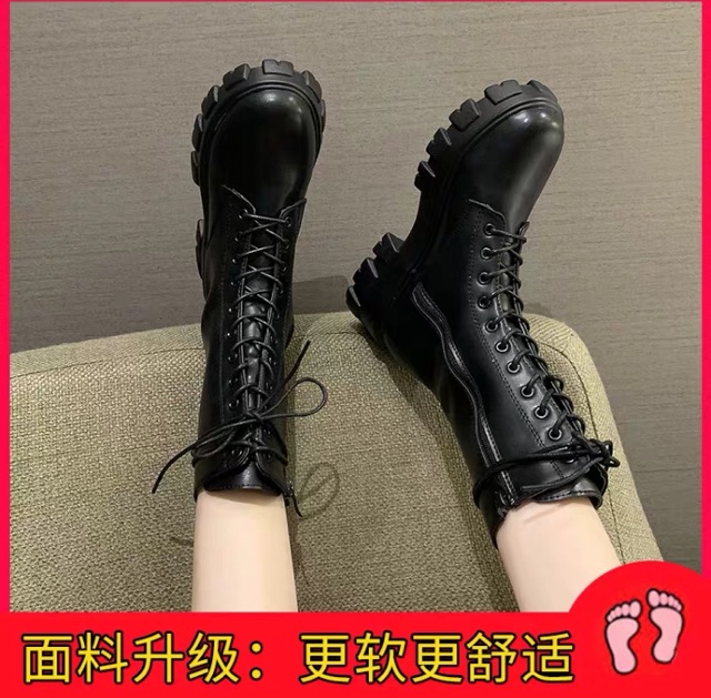 [Kèm video cận chất SẴN Trắng 37, đen 37] Boots cổ cao đế chiến binh mẫu mới có màu trắng và đen | BigBuy360 - bigbuy360.vn