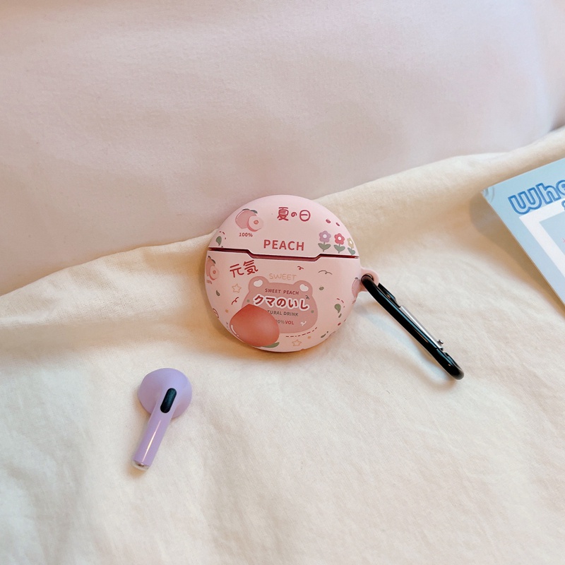 Vỏ Bảo Vệ Hộp Sạc Tai Nghe Chống Rơi Hình Trái Đào / Gấu / Phi Hành Gia Cho Disney F9