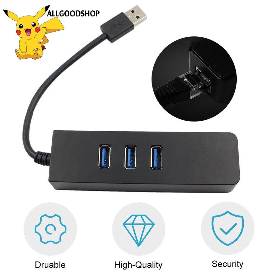 USB HUB 1 Ra 3 Cổng USB 3.0 Kèm 1 Cổng LAN 10/100/1000 Mbps - Tương thích Mibox, MAC OS