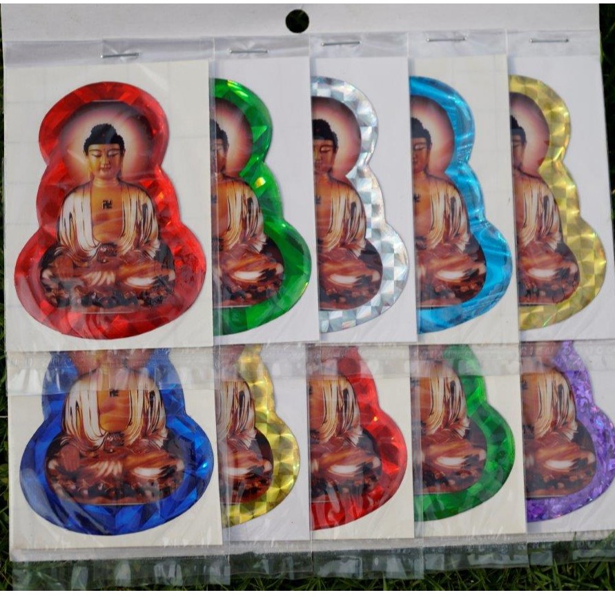 Tấm Decal dán xe Phật Tổ - Bồ Tát phản quang 3D dán xe