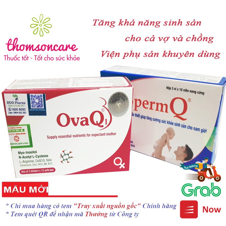 OvaQ1 và SpermQ Mua 5h tặng 1h bằng tem tích điểm - hỗ trợ mang thai, tăng khả năng thụ thai, giảm vô sinh nam nữ