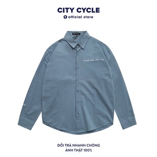 Áo sơ mi nam nữ Break into City Cycle - Áo dài tay cổ bẻ thêu ngực Unisex Local Brand