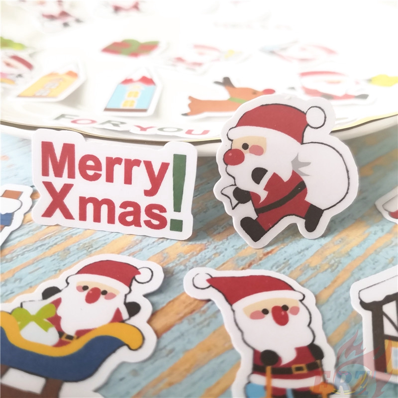 DISNEY Bộ 32 miếng dán trang trí album ảnh hình ông già noel mini DIY