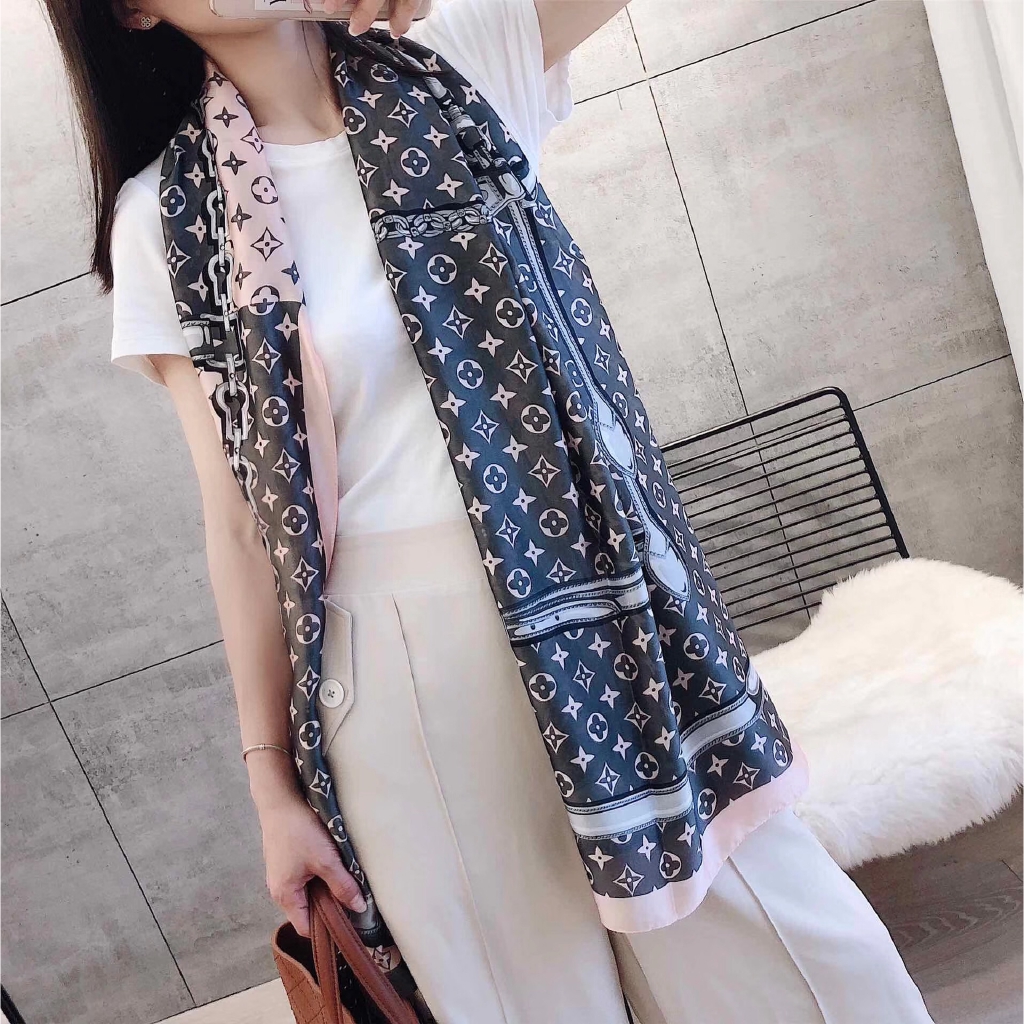 Khăn Quàng Cổ Lụa Mềm Mại Chống Nắng Đi Biển Mùa Hè Sang Trọng Cổ Điển Thương Hiệu Phụ Nữ 2021