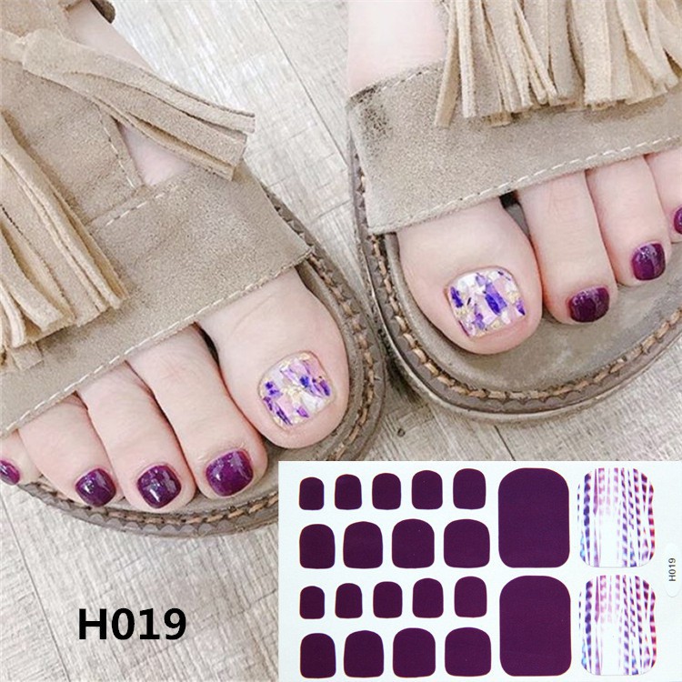 Dán Móng Chân | Nail Sticker 3D Chống Thấm Nước Tặng Dũa [ H ]