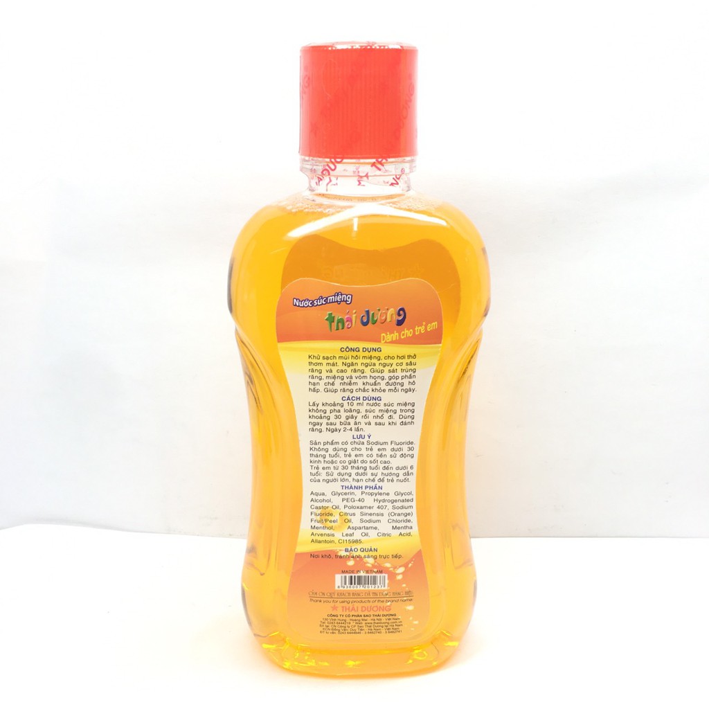 Nước súc miệng thái dương cho TE chai 250ml