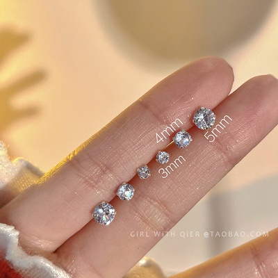 Bông Tai Mạ Bạc 925 Đính Đá Zircon Tinh Tế Thời Trang Cho Nữ