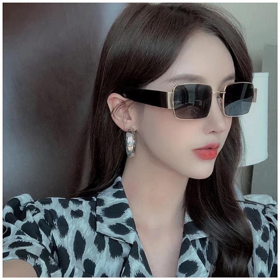 Kính Mắt Unisex D1993 Gọng Vuông Nhỏ Retro Ulzzang Hiphop Kiểu Đường Phố