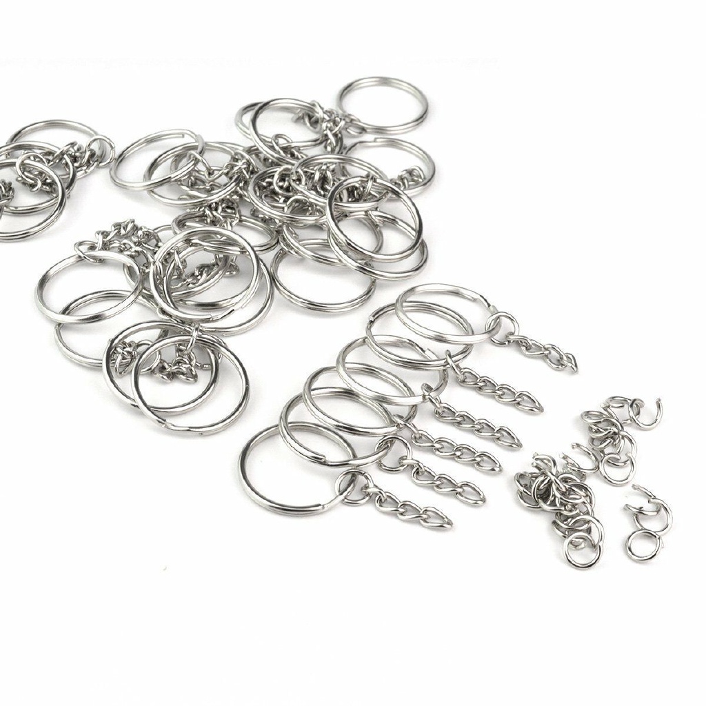 Set 100 Vòng Kim Loại Gắn Móc Khóa / Dây Chuyền Đa Năng Tiện Dụng