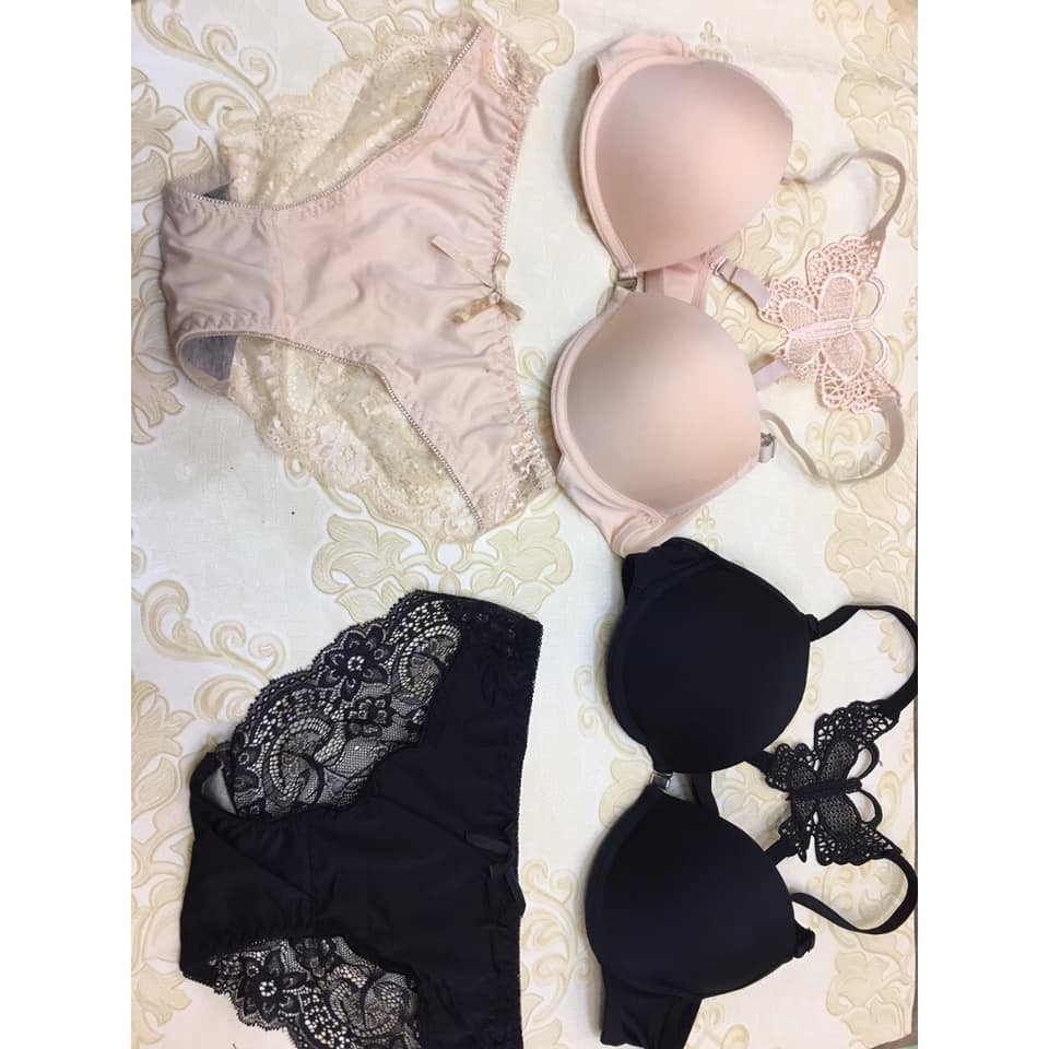 Bộ đồ lót nữ, Áo lót nữ cánh bướm sexy, Áo lót cài ngực trước(ảnh thật) - BỘ BƯỚM