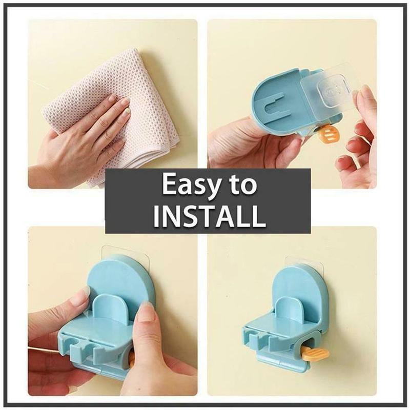 Giá đựng bàn chải hỗ trợ nặn kem đánh răng gắn tường tiện lợi