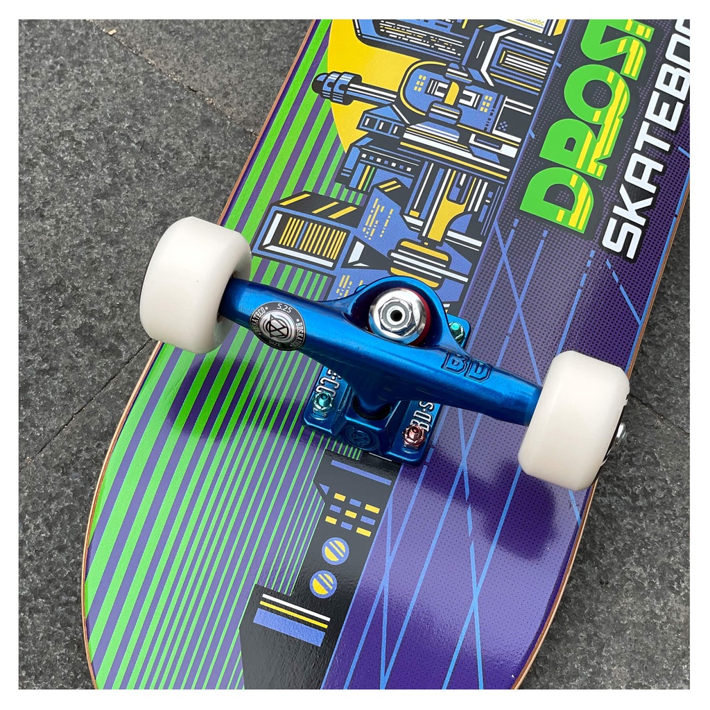 Ván Trượt Skateboard DROSHKY CYBERPUNK CITY BLUE CUSTOM COMPLETE 8.0