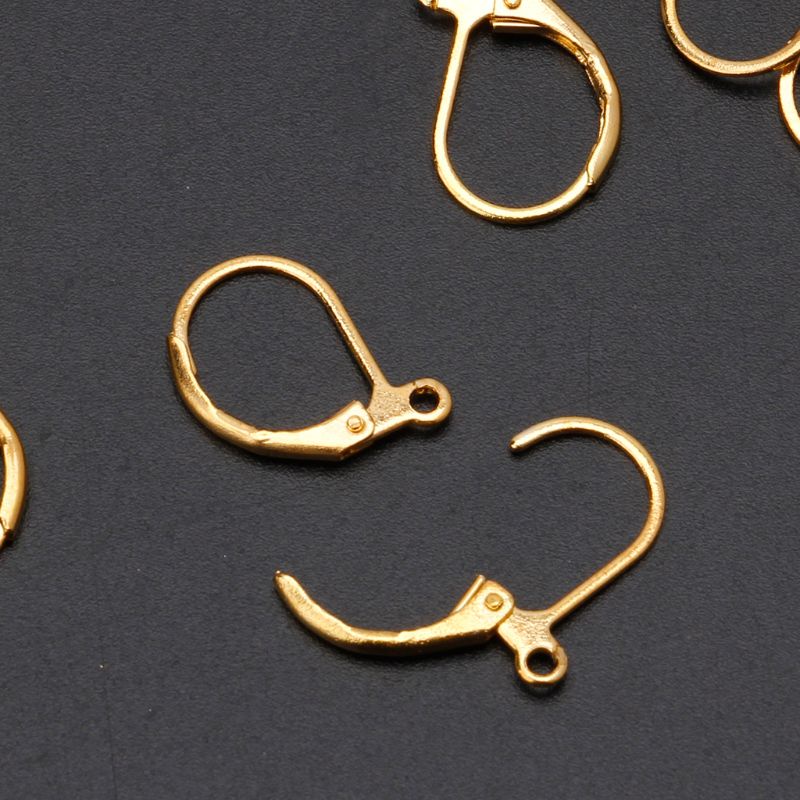 Bộ 50 móc gài hở nâng lưng khuyên tai dạng vòng kiểu Pháp dùng để làm trang sức thủ công