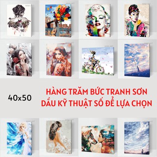 Tranh Sơn Dầu Số Hóa Cô Gái Tổng Hợp Hot 2020 BHVD01 Tranh Tự Tô Màu Theo Số Có Khung Full Phụ Kiện