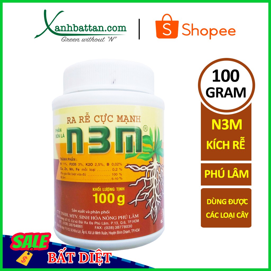 Kích Thích Ra Rễ Cực Mạnh N3M Lọ 100 Gram