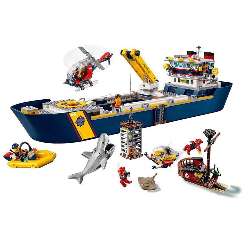 [Đảm bảo hàng chính hãng] Đồ chơi trẻ em LEGO / City Series 60266 Ocean Adventure Big Wheel