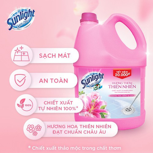 Nước lau sàn Sunlight Hương hoa Lily Túi 2.6L