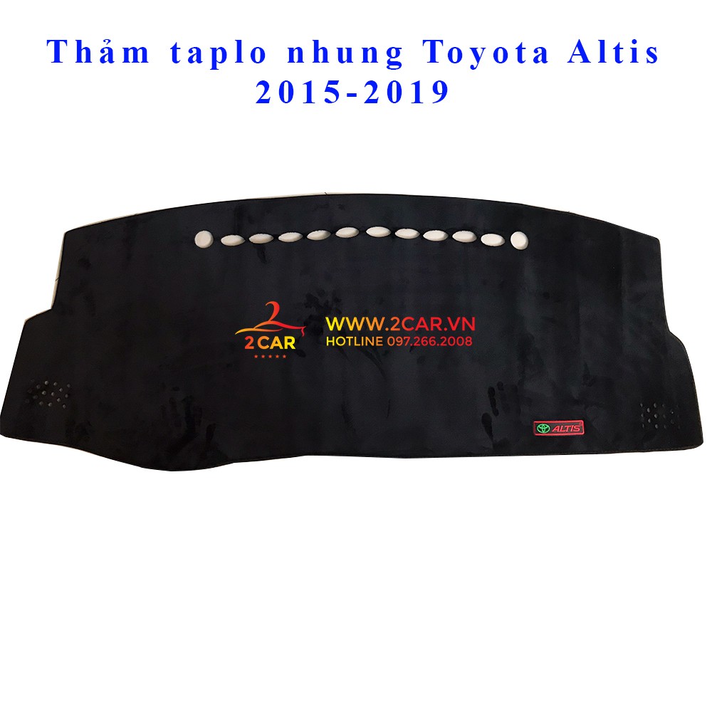 Thảm taplo xe Toyota Altis 2007 - 2021, chất liệu nhung lông cừu hàng đẹp