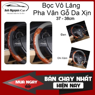 Bọc vô lăng da pha vân gỗ cao cấp 38cm