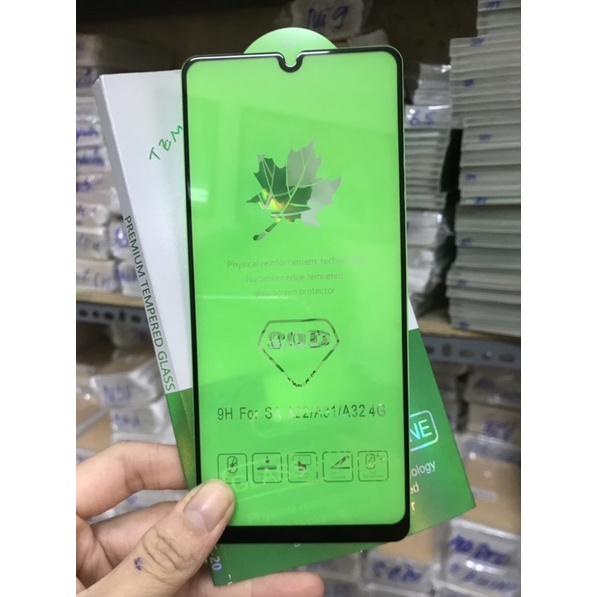 Kính full màn 20D Samsung A22 4G/ A22 5G tặng miếng lau kính