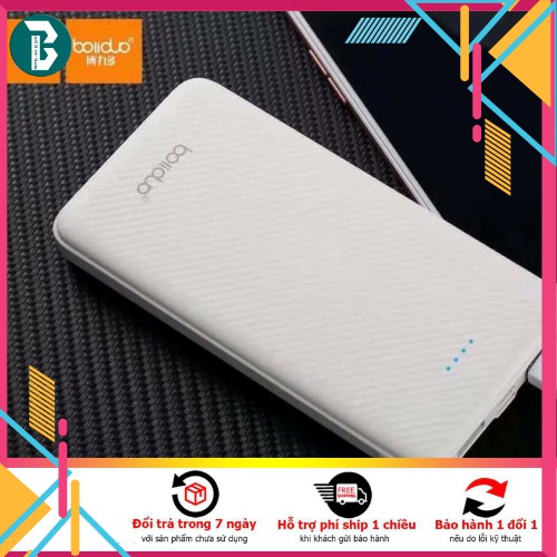 (Chính hãng) Pin sạc dự phòng 10000 mAh 2 cổng Usb Boliduo P-25