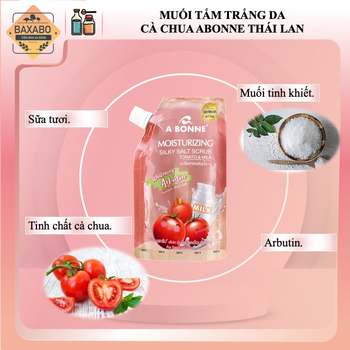 MUỐI TẮM DƯỠNG ẪM A BONNE MOISTURIZING SILKY SALT SCRUB 350GR CÓ VÒI - CHÍNH HÃNG C.A.C THÁI LAN