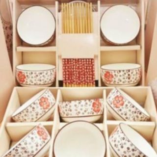 Bộ chén đũa sứ 6 món