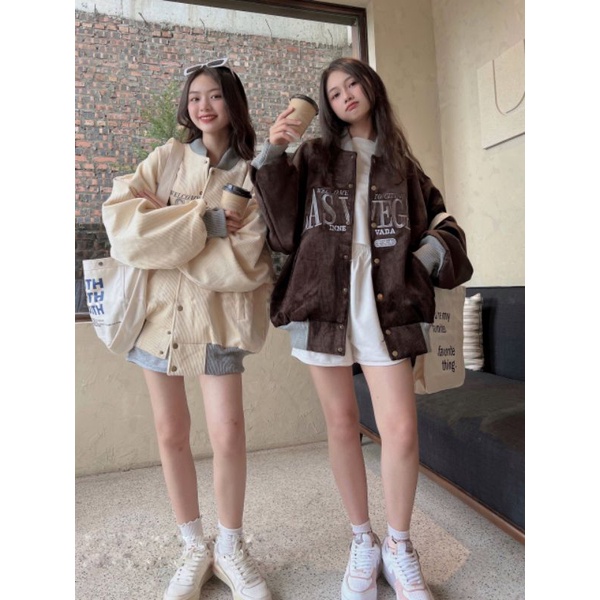 Áo Khoác Bomber Nhung Tăm LAST Form Rộng Unisex, Bomber Form To Chuẩn Ảnh Hàng Cao Cấp