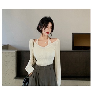  Áo len tay dài trễ vai dáng ôm thời trang quyến rũ dành cho nữ