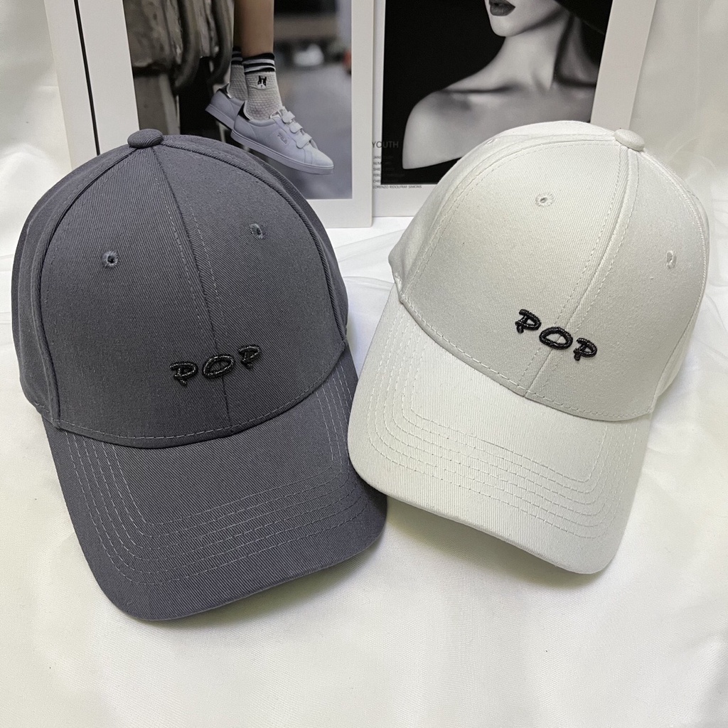 Mũ lưỡi trai nữ, nón kết hàn quốc, thêu chữ POP chất cotton cực đẹp
