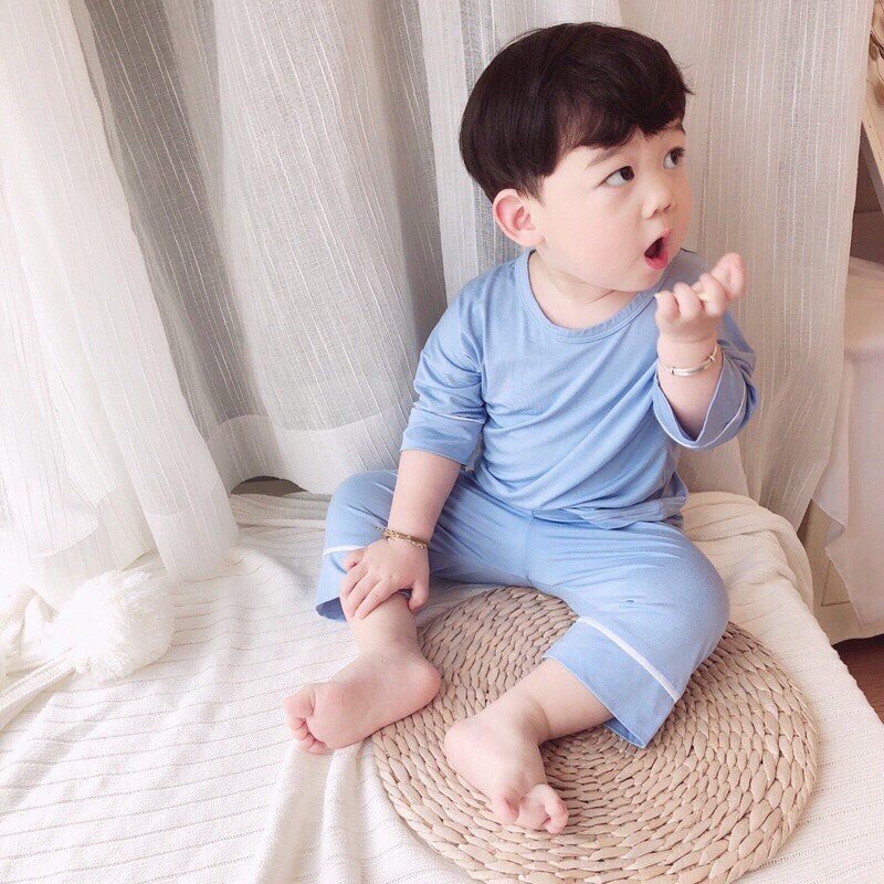 Bộ Đồ Lửng Cho Bé 💖 Bộ Ngố Thun Lạnh Siêu Mát Cho Bé Trai Bé Gái 💖 Chất Thun Lạnh Co Giãn 4 Chiều Thấm Hút Mồ Hôi.