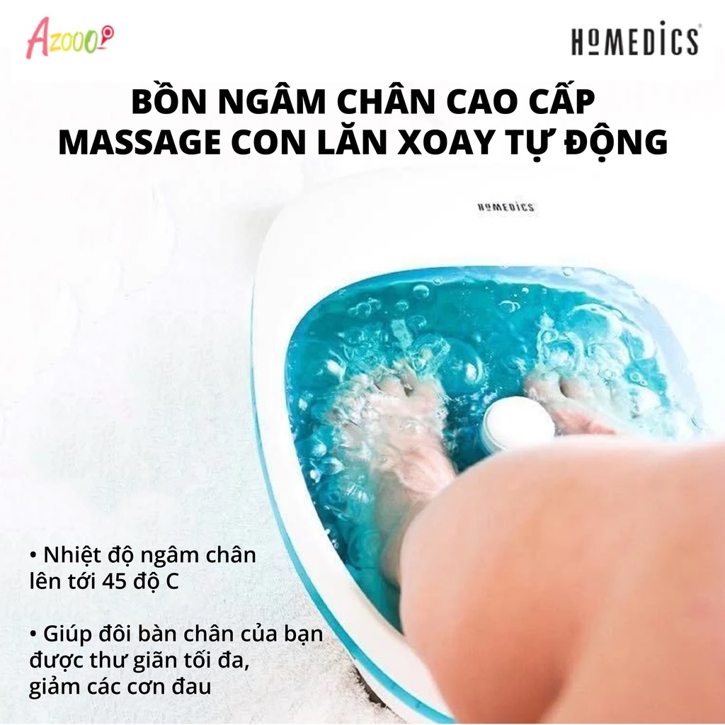 Bồn ngâm chân cao cấp massage con lăn xoay tự động, công nghệ làm nóng mới HoMedics FB-650