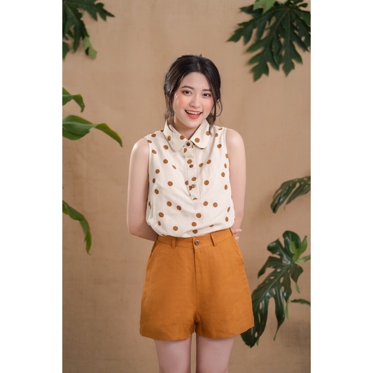 Áo sơ mi sát nách Linen và Cotton nhiều màu ,nhiều hoạ tiết - Nhà Của Moon