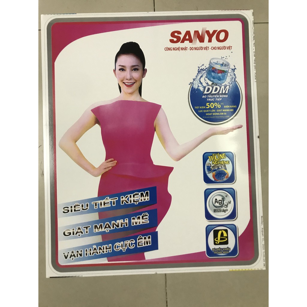 Tem dán máy giặt Sanyo Aqua / Miếng dán máy giặt Sanyo (phần 1)