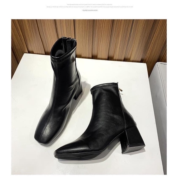 Boot cổ lửng kéo khoá da mềm 3 màu đen kem be Nahada Shop | BigBuy360 - bigbuy360.vn