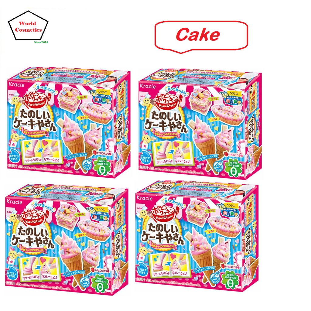 Combo 4 hộp cake popin cookin- đồ chơi làm kem ăn được Nhật Bản