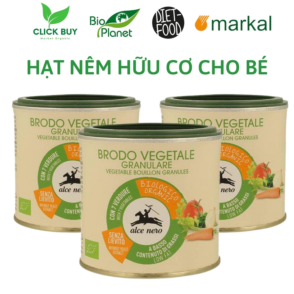 HẠT NÊM HỮU CƠ TỪ RAU CỦ ALCE NERO 120g XUẤT XỨ Ý