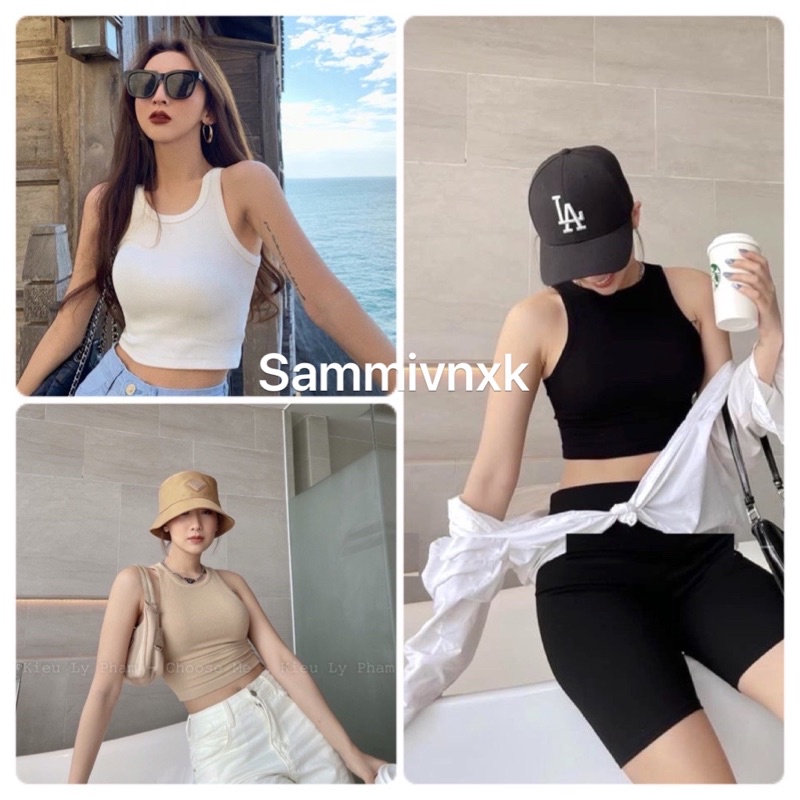 Áo ba lỗ ngược croptop dáng ôm Sammivnxk⭐️Áo ba lỗ trơn croptop⭐️freeship