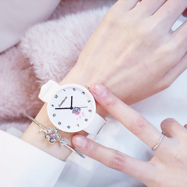 Đồng hồ nữ Candycat trái dâu Nhật Bản dây silicon xinh xắn | BigBuy360 - bigbuy360.vn