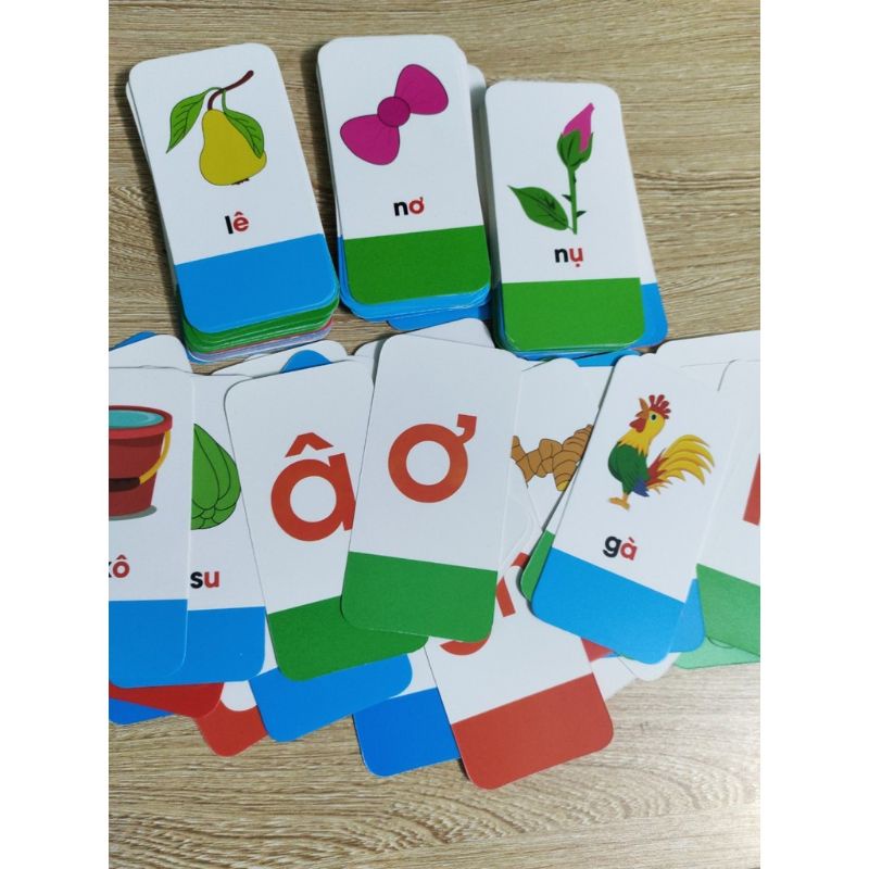 Bảng chữ cái, chữ ghép tiếng Việt 29 thẻ Flashcard giúp bé nhận biết mặt chữ hiệu quả