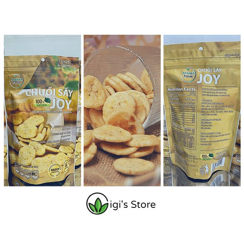 220 Gram Chuối Sấy Joy - Chuối Sấy Khô Tự Nhiên, Không Đường - Gigi's Store