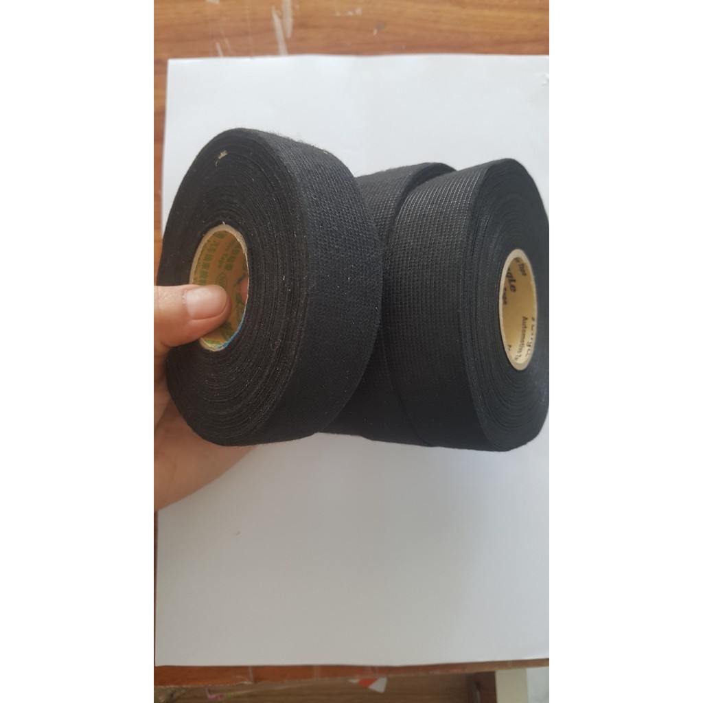 Băng keo vải chịu nhiệt cao dùng cho hệ thống điện trên ô tô - bản: 19mm x 30m