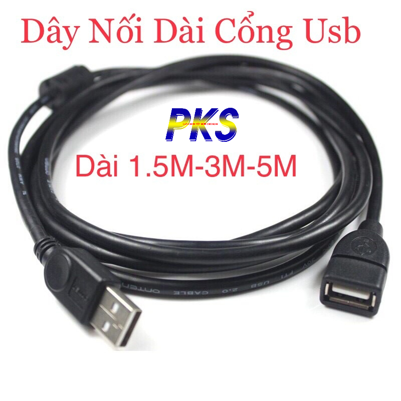 CÁP USB NỐI DÀI CHỐNG NHIỂU 1.5M 3M 5M CABLE USB NỐI DÀI 2.0 HÀNG ZIN LOẠI TỐT